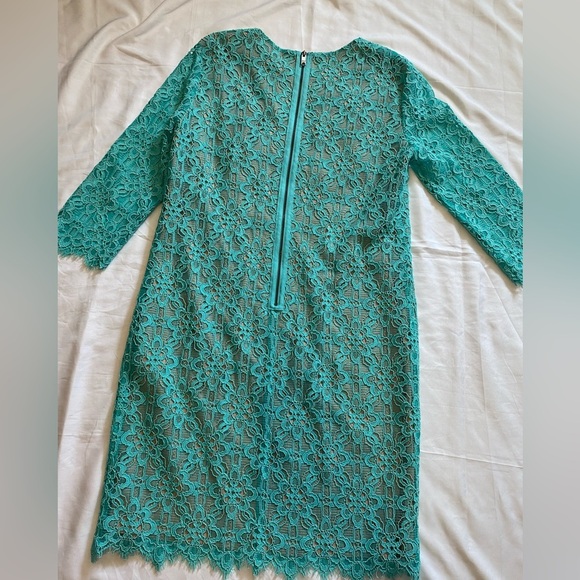DKNY Women Lace Dress | Aqua | Size 4 | Like New | 3/4 Sleeves - Picture 3 of 11